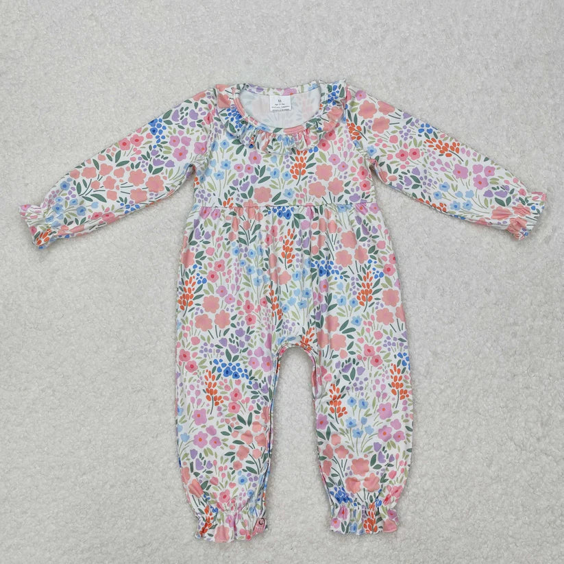 Floral Long Sleeve Pant Romper