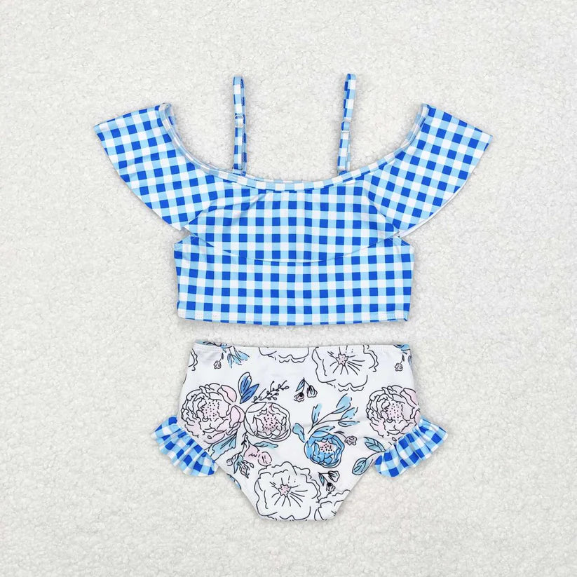 Plaid Floral Swimsuit