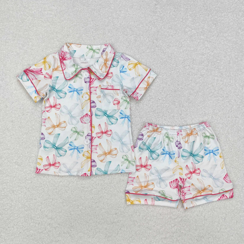 Colorful Bow Short PJ Set
