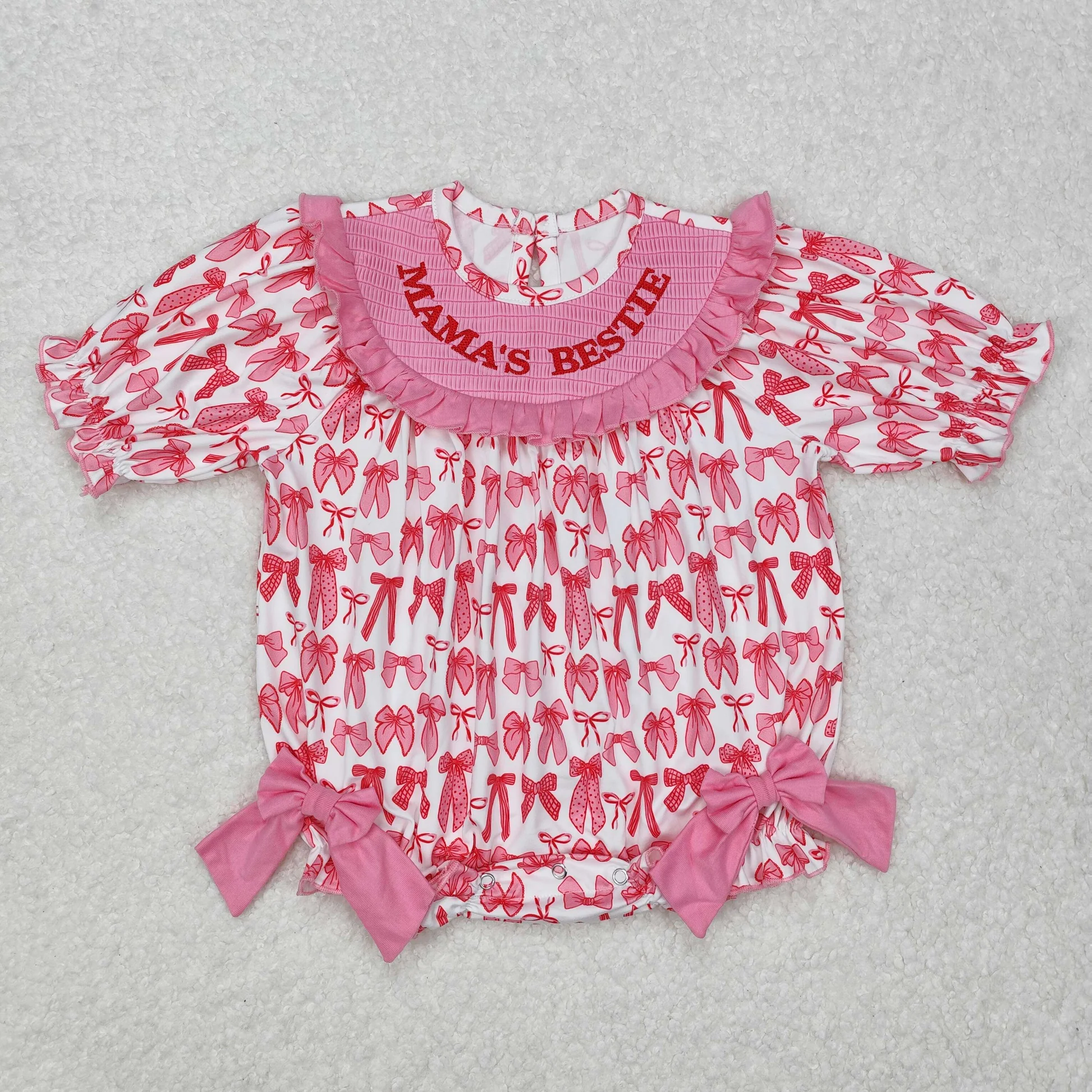 Mama's Bestie Smocked Bow Bubble