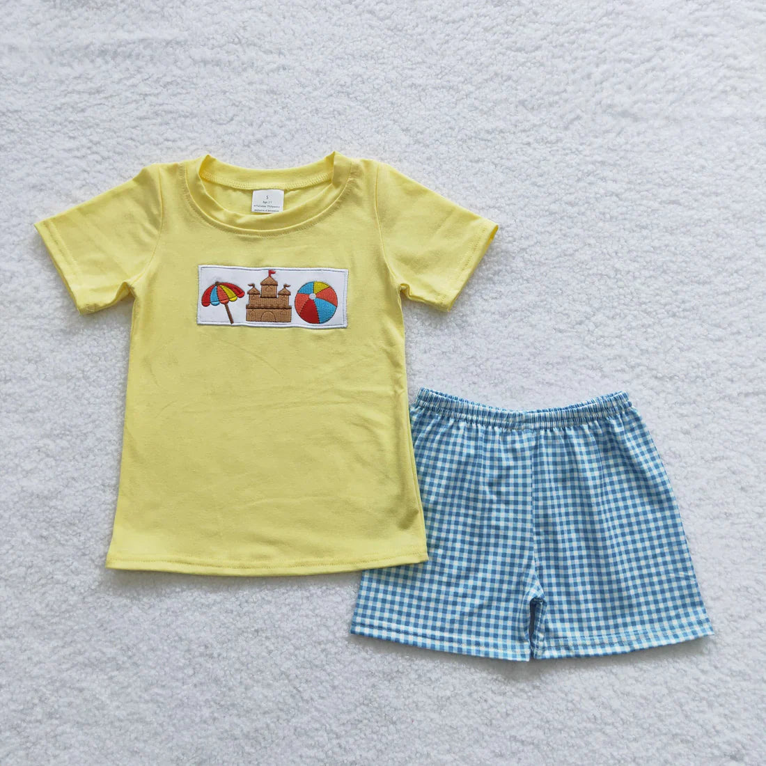 Beach Embroidery Short Set