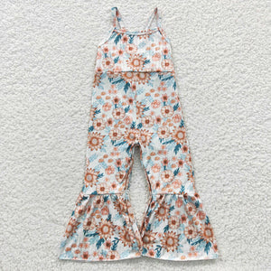 Blue Retro Floral Pant Romper