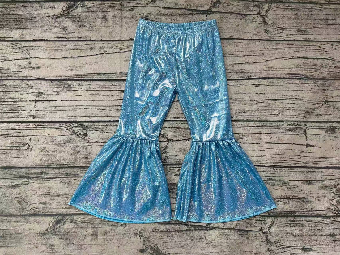 Light Blue Shimmer Bell Bottoms