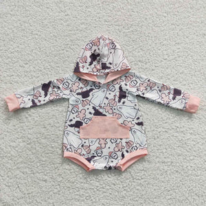 Pink Halloween Hooded Romper