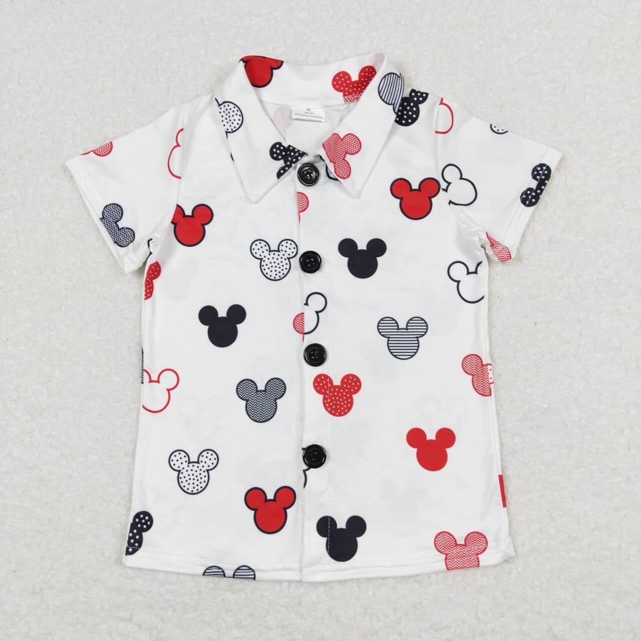 Mickey Mouse Head Button Up Top