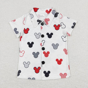 Mickey Mouse Head Button Up Top