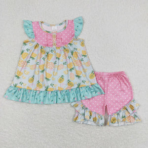 Lemonade Ruffle Shrot Set