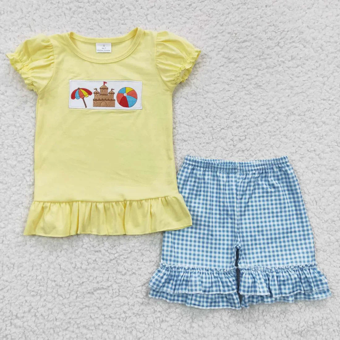 Beach Embroidery Short Set