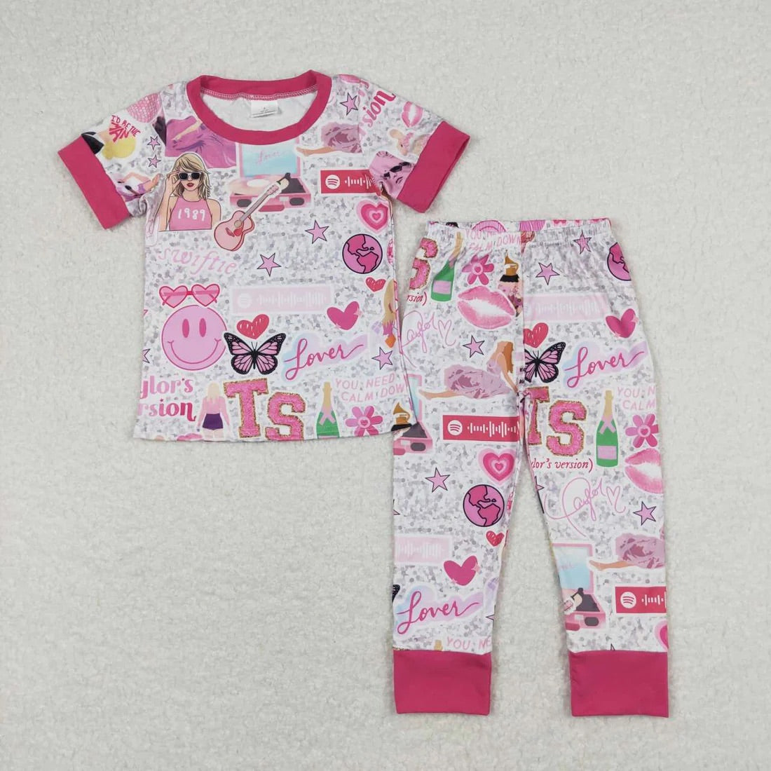 Pink Taylor Swift PJ Set