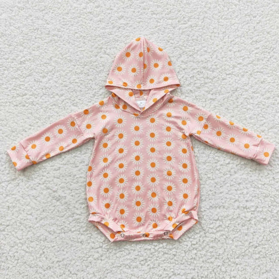 Hooded romper With Pink Daisy