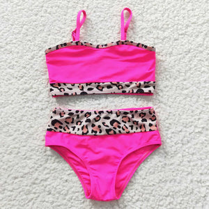 Hot Pink Cheetah Two Piece Swimsuit