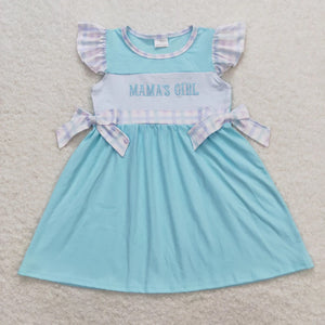 Mama's Girl Light Blue Embroidery Dress