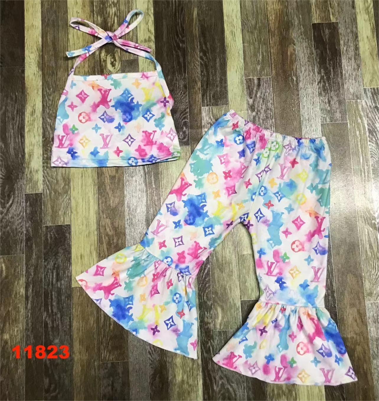 Tie Dye Halter Top Bell Set