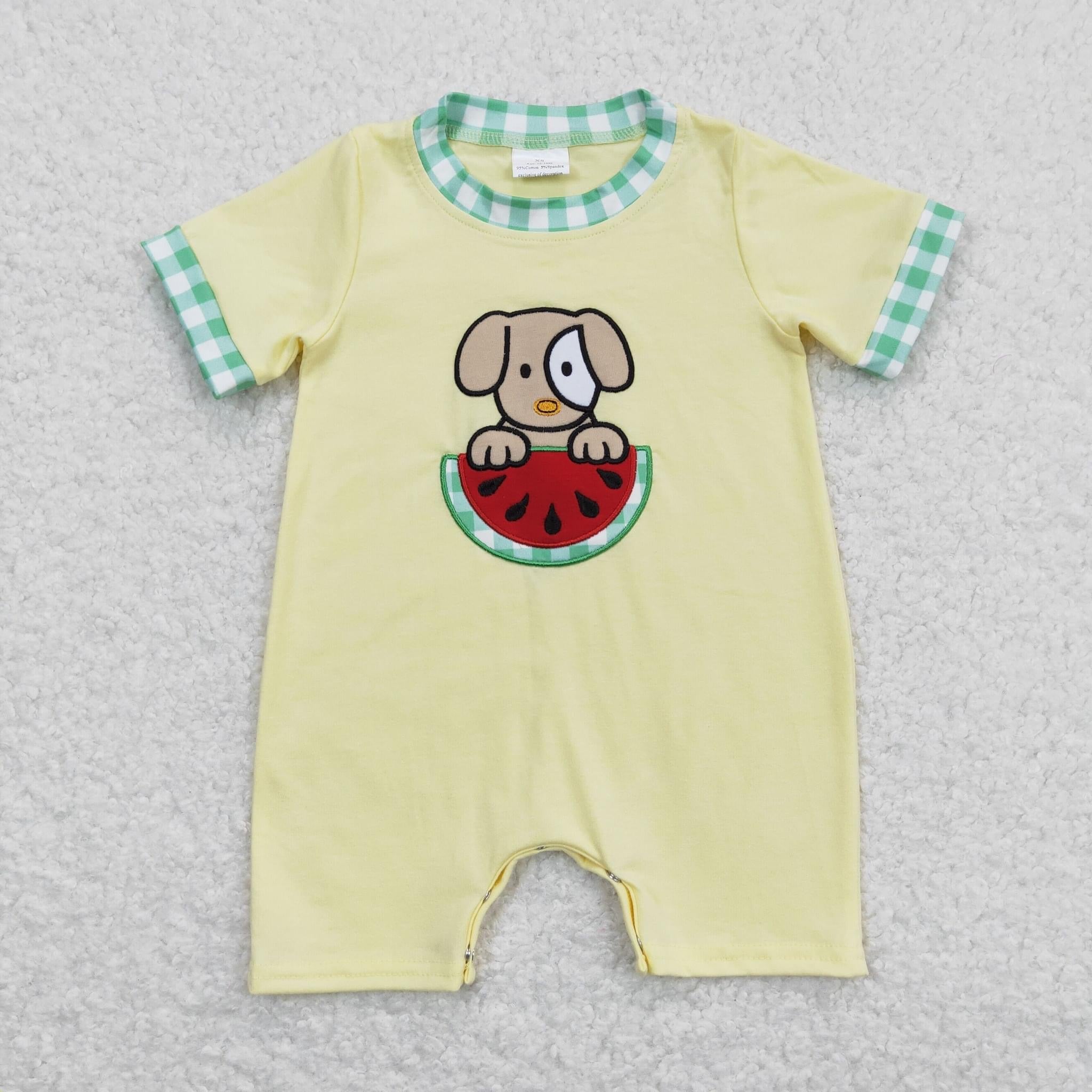 Dog Watermelon Boy Romper