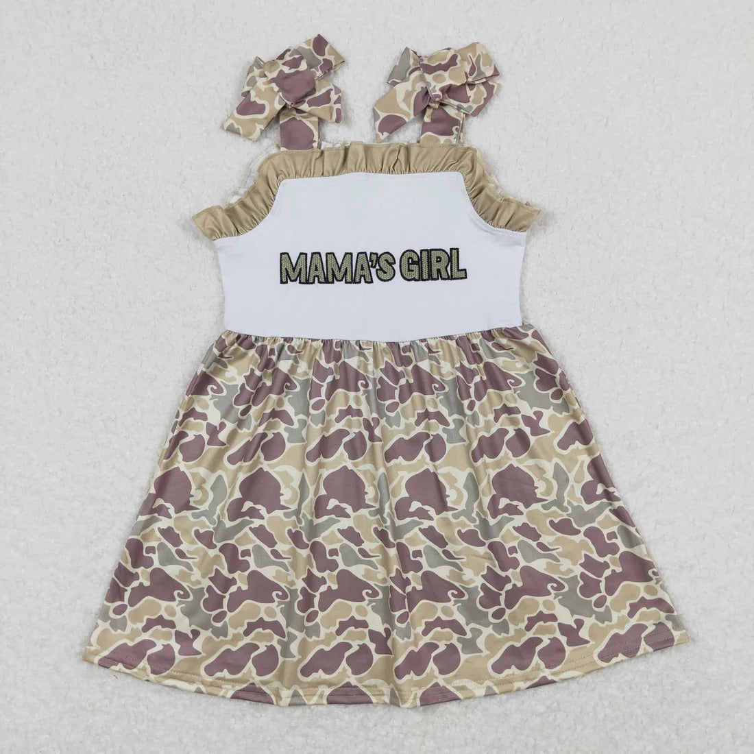 Mama's Girl Embroidery Camo Tank Dress