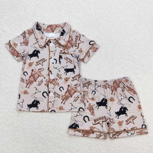 Rodeo Western Button Up PJ Short Set