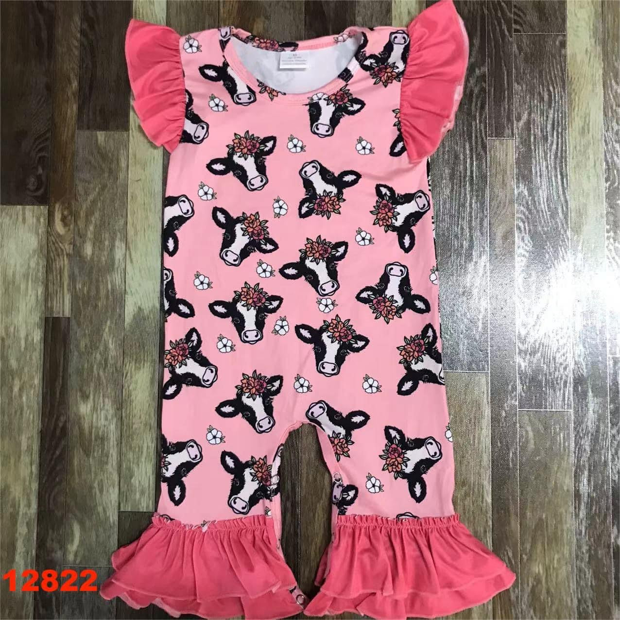 Pink Cow Romper