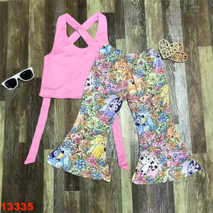 Pink Crop Top Retro Bluey Bell Set