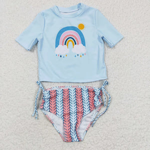 Rainbow Short Sleeve Swimsuit