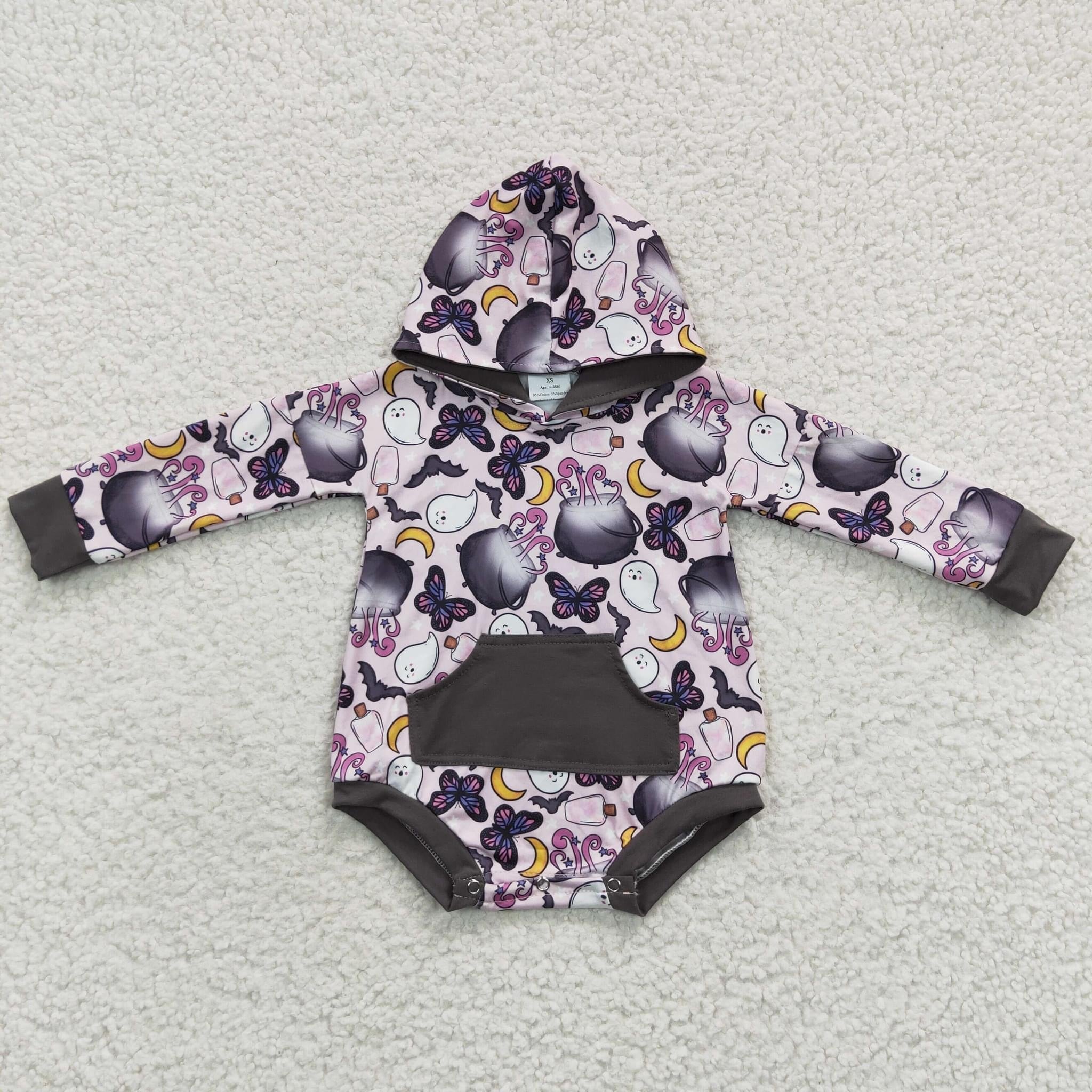 Purple Ghost Hooded Romper