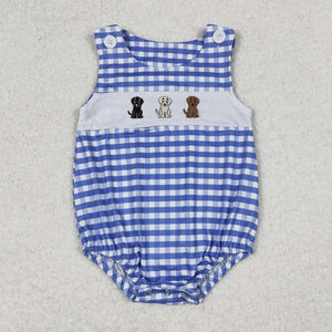 Dog Embroidery Boy Romper