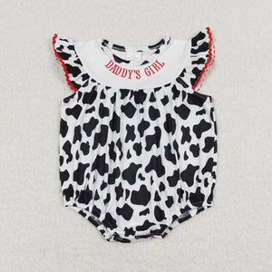 Daddy's Girl Cow Print Embroidery Bubble