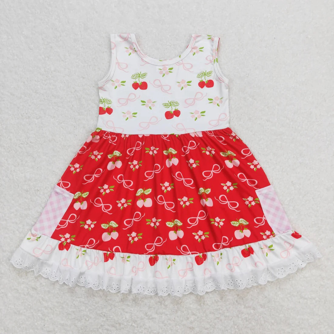 Strawberry and Bow Tank Dress