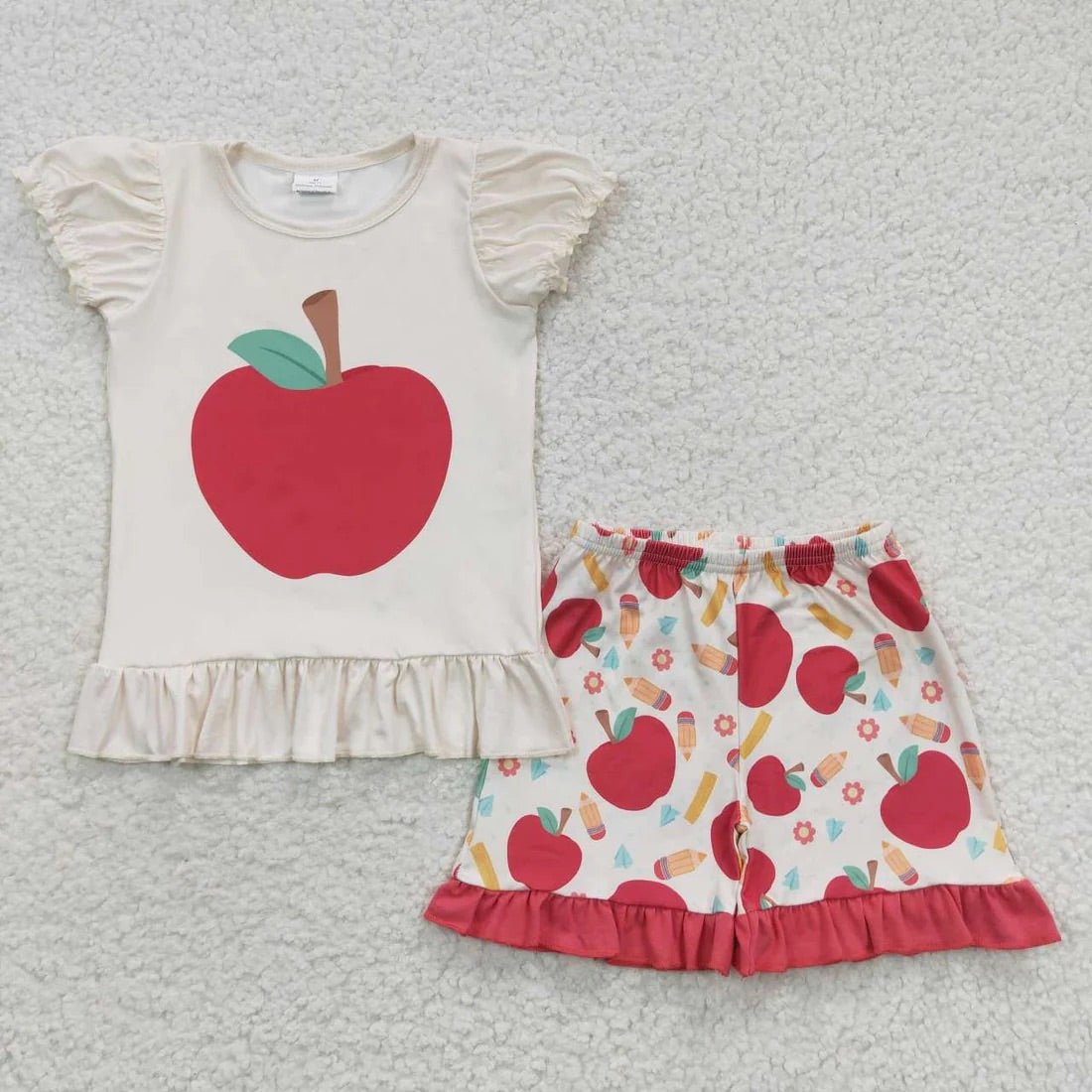 Apple Ruffle Short Set