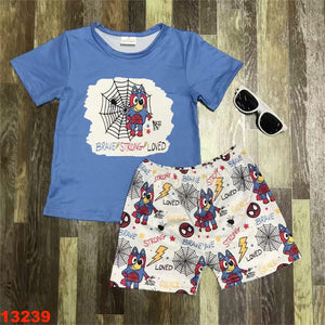 Bluey Spiderman Short Set