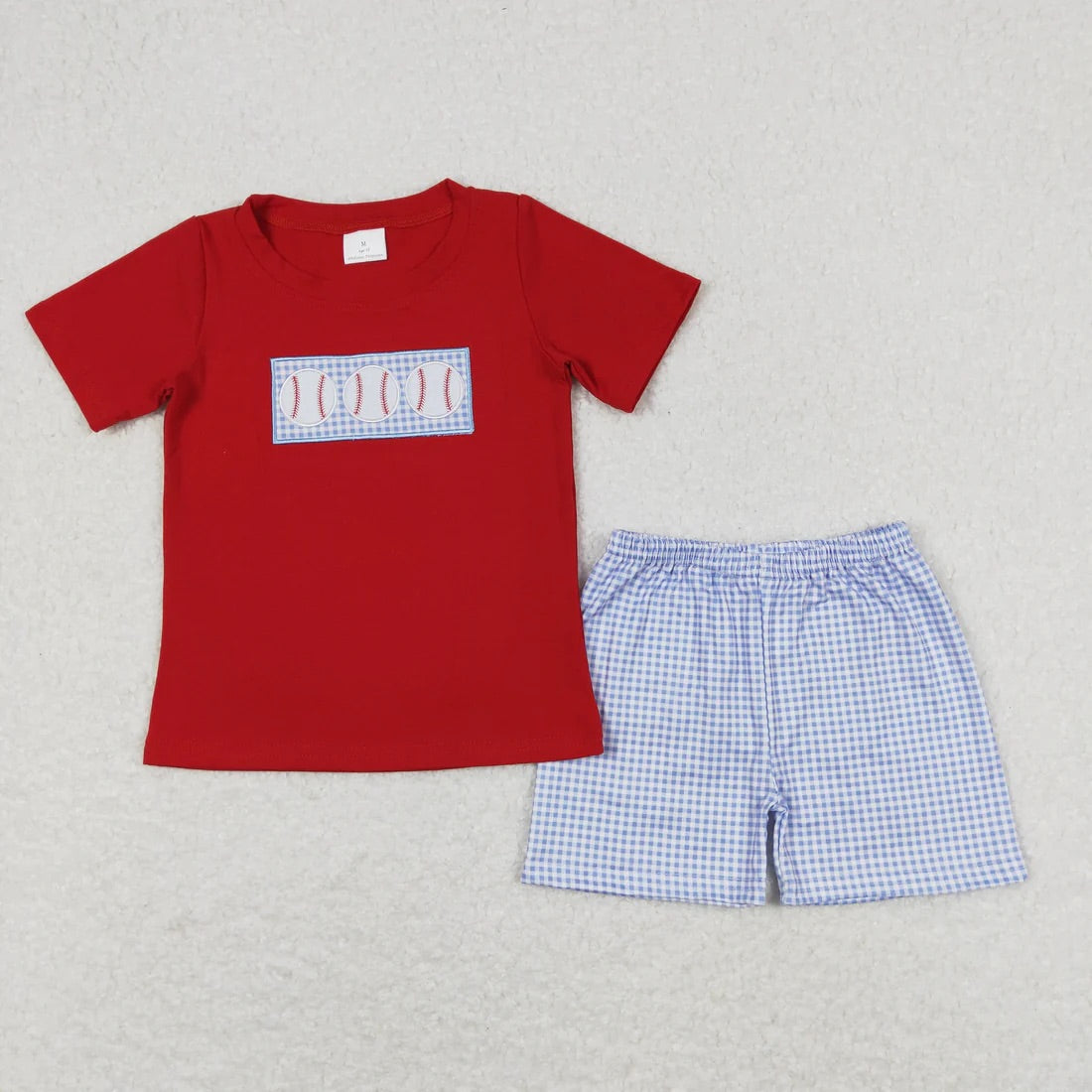 Baseball Embroidery Short Set