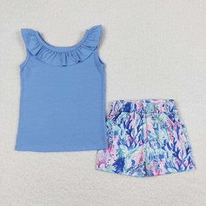 Blue Tank Lily Short Set