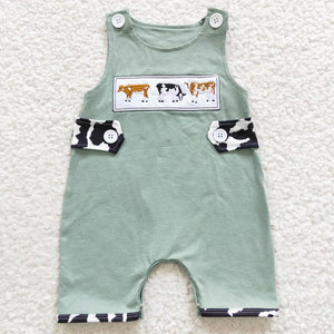 Cow Embroidery Romper