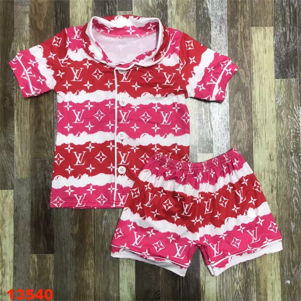 Pink Button Up Short PJ Set