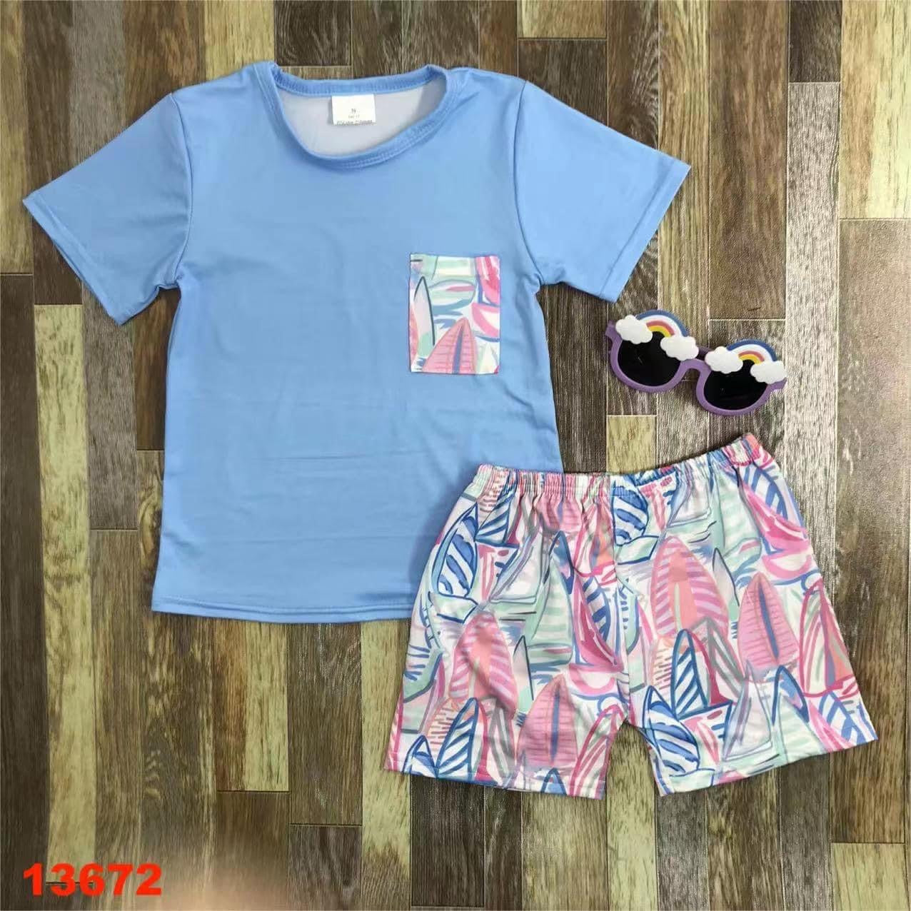 Lily Pattern Boy Short Set