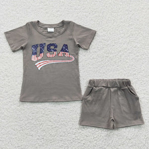 Grey USA Short Set