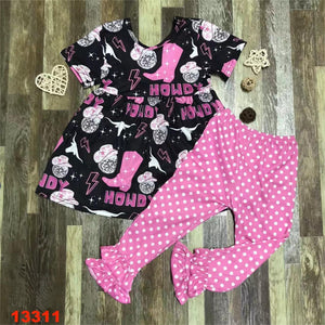 Pink Cowgirl Ruffle Pant Set