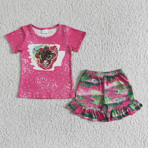 Cow Watermelon Short Set