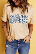 Load image into Gallery viewer, Round Neck Short Sleeve HOWDY Graphic Tee
