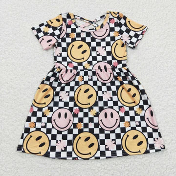 Checkered Smiley Face Dress