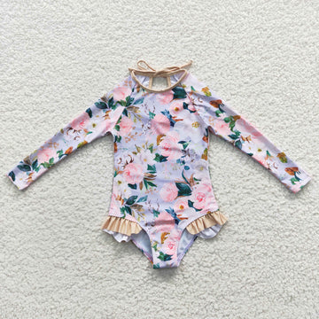 Floral Long Sleeve Swimsuit