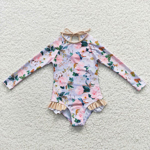 Floral Long Sleeve Swimsuit