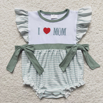 I Heart Mom Green Romper