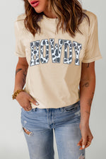 Load image into Gallery viewer, Round Neck Short Sleeve HOWDY Graphic Tee
