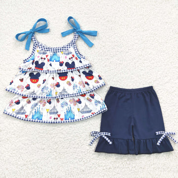 Sail Mickey Ruffle Short Set