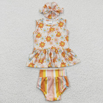 Retro Flower Bummie Set
