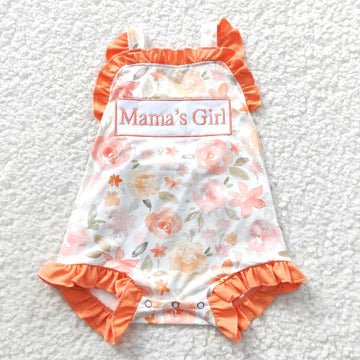 Mama's Girl Orange Floral Romper