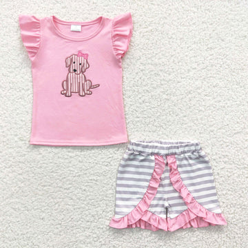 Dog Ruffle Short Set