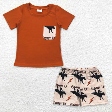 Western Pocket Tee Short Set