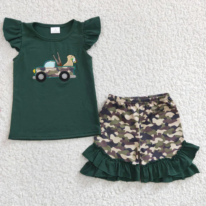 Duck Hunting Ruffle Short Set