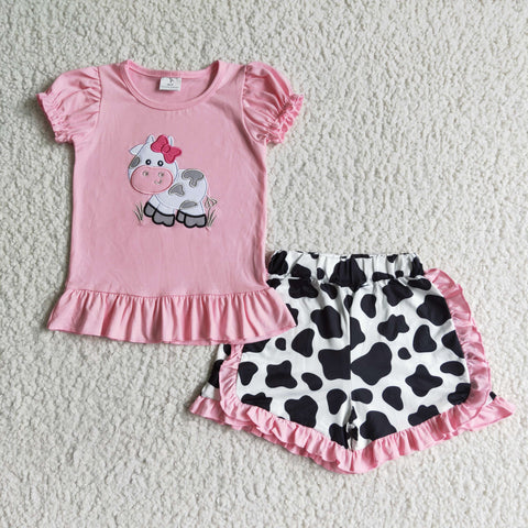 Pink Cow Short Set